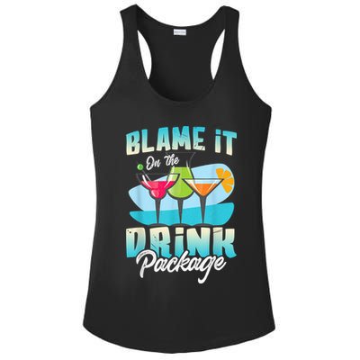 Cruise Alcohol Wine Lover Blame It On The Drink Package Ladies PosiCharge Competitor Racerback Tank