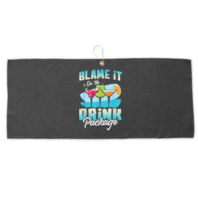 Cruise Alcohol Wine Lover Blame It On The Drink Package Large Microfiber Waffle Golf Towel