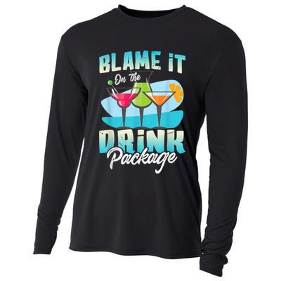 Cruise Alcohol Wine Lover Blame It On The Drink Package Cooling Performance Long Sleeve Crew