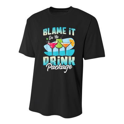 Cruise Alcohol Wine Lover Blame It On The Drink Package Youth Performance Sprint T-Shirt