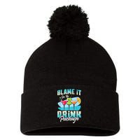 Cruise Alcohol Wine Lover Blame It On The Drink Package Pom Pom 12in Knit Beanie