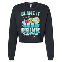 Cruise Alcohol Wine Lover Blame It On The Drink Package Cropped Pullover Crew