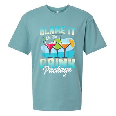 Cruise Alcohol Wine Lover Blame It On The Drink Package Sueded Cloud Jersey T-Shirt