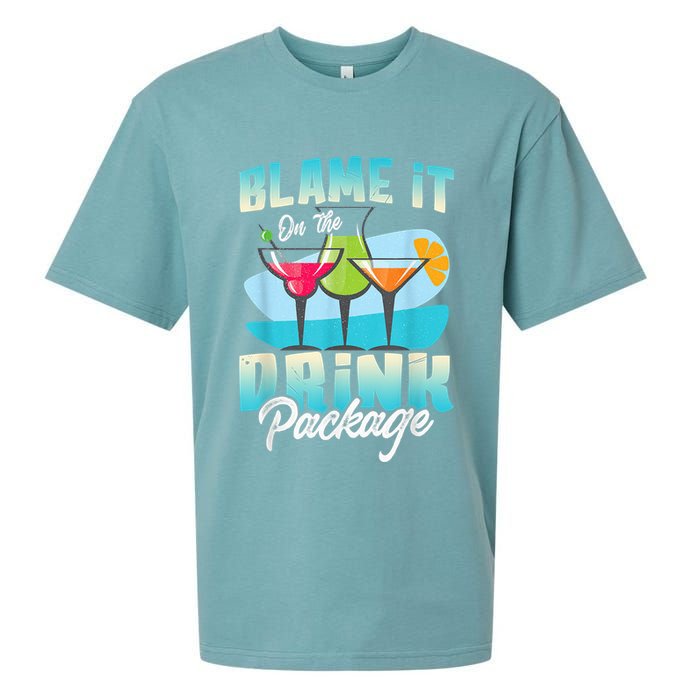 Cruise Alcohol Wine Lover Blame It On The Drink Package Sueded Cloud Jersey T-Shirt
