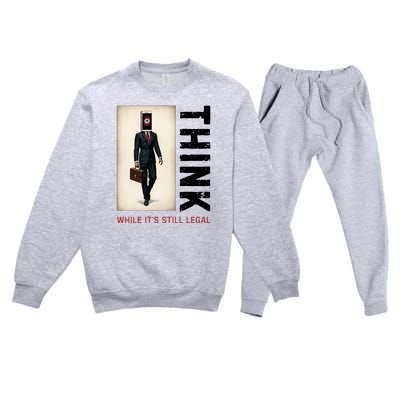 Conservative Anti Woke Think While Its Still Legal Premium Crewneck Sweatsuit Set