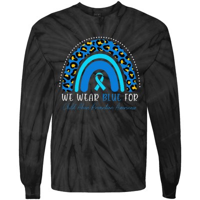 Child Abuse Warrior Child Abuse Prevention Awareness Tie-Dye Long Sleeve Shirt