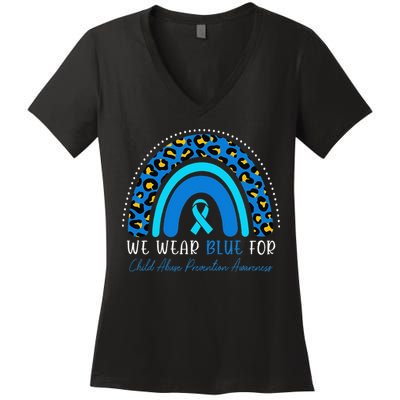 Child Abuse Warrior Child Abuse Prevention Awareness Women's V-Neck T-Shirt