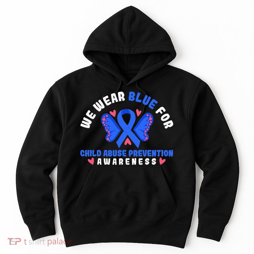 Child Abuse Warrior Prevention Month Blue Ribbon Awareness Hoodie