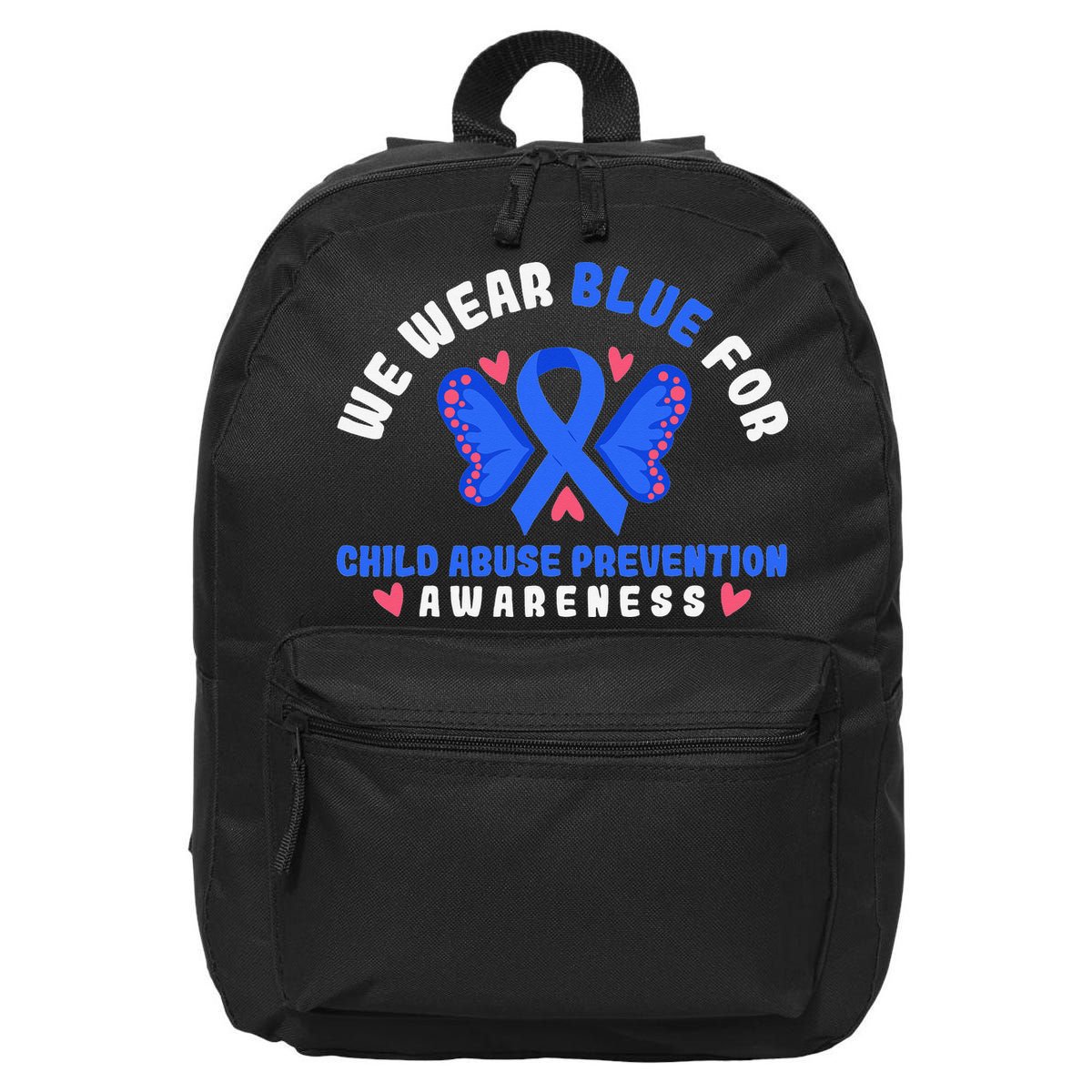 Child Abuse Warrior Prevention Month Blue Ribbon Awareness 16 in Basic Backpack