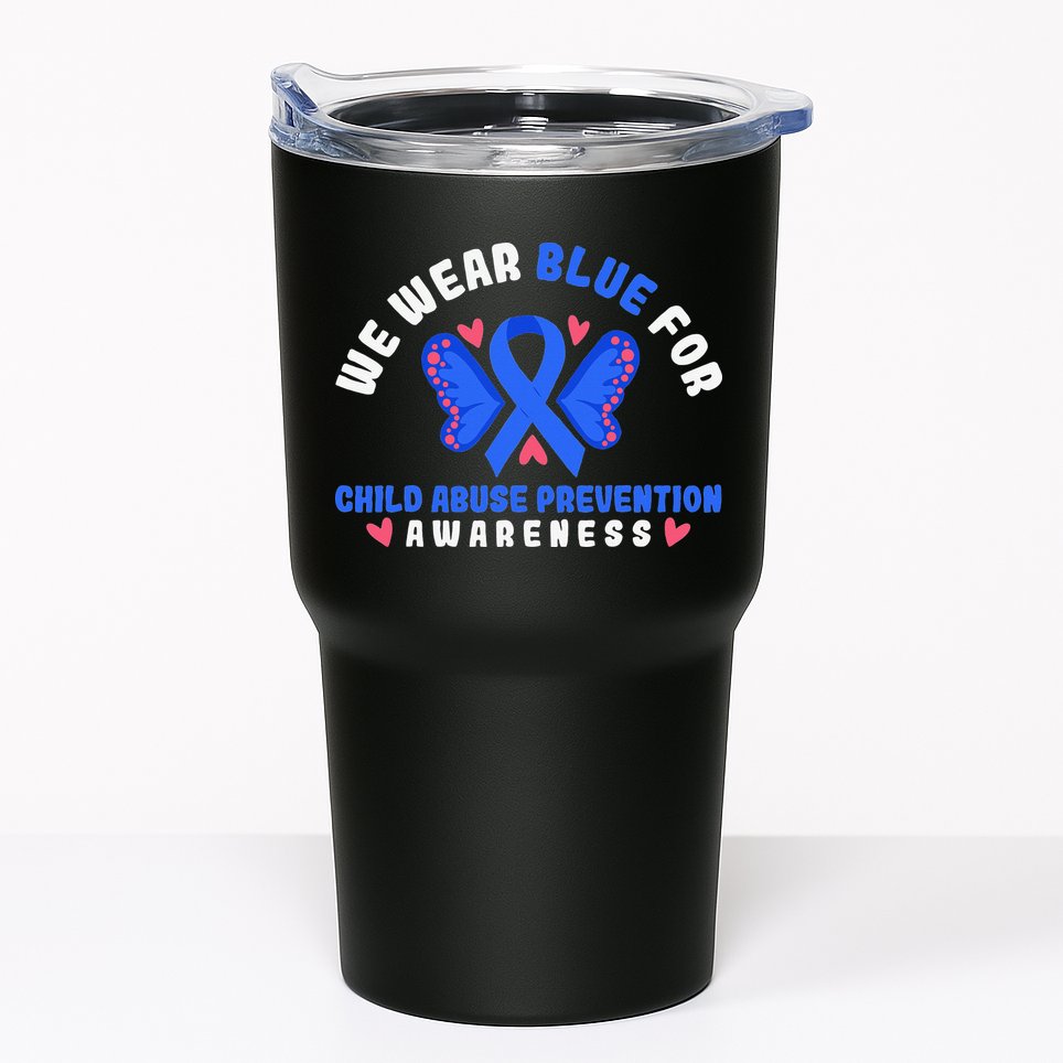 Child Abuse Warrior Prevention Month Blue Ribbon Awareness Tumbler