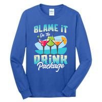 Cruise Alcohol Wine Lover Blame It On The Package Gift Tall Long Sleeve T-Shirt