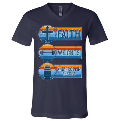 Christian Athlete Workout Gym Weightlifting Jesus V-Neck T-Shirt