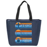 Christian Athlete Workout Gym Weightlifting Jesus Zip Tote Bag