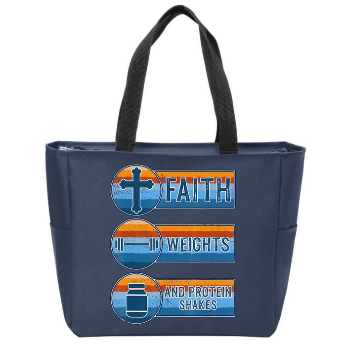 Christian Athlete Workout Gym Weightlifting Jesus Zip Tote Bag