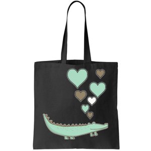 Cute Alligator With Hearts I Love Alligators Tote Bag