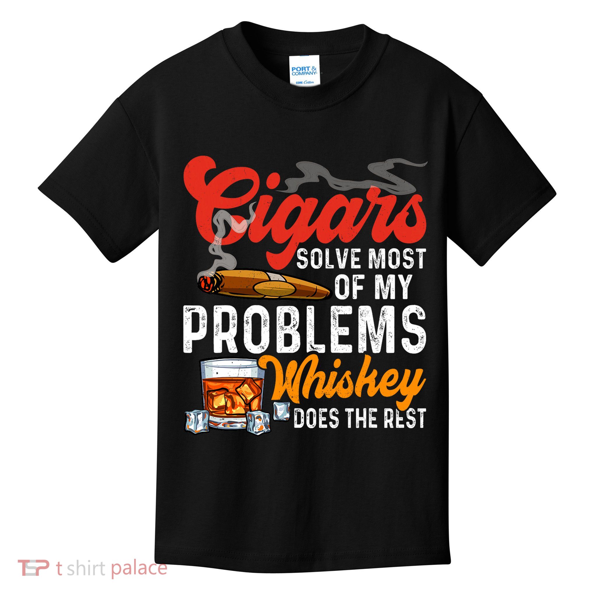 Cigars And Whiskey Funny Sayings Cigar Smoking Lover Kids T-Shirt