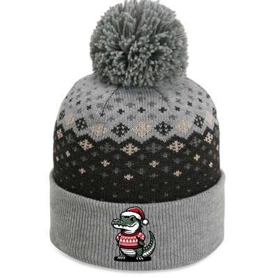 Cute Alligator With Santa Hat Christmas Xmas Florida Cartoon The Baniff Cuffed Pom Beanie