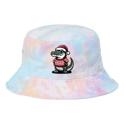 Cute Alligator With Santa Hat Christmas Xmas Florida Cartoon Tie Dye Newport Bucket Hat