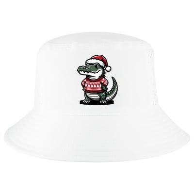 Cute Alligator With Santa Hat Christmas Xmas Florida Cartoon Cool Comfort Performance Bucket Hat