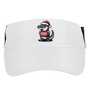 Cute Alligator With Santa Hat Christmas Xmas Florida Cartoon Adult Drive Performance Visor