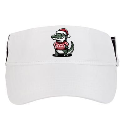 Cute Alligator With Santa Hat Christmas Xmas Florida Cartoon Adult Drive Performance Visor