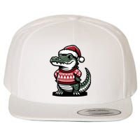 Cute Alligator With Santa Hat Christmas Xmas Florida Cartoon Wool Snapback Cap