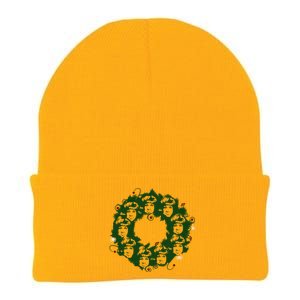 Christmas A Wreath A Franklin Funny Marry Christmas Santa Claus Gives Gifts Knit Cap Winter Beanie