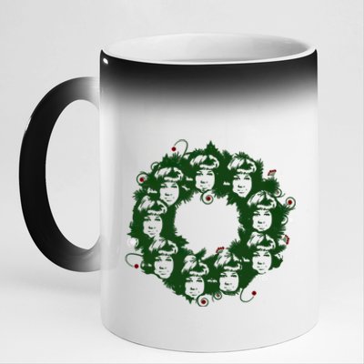 Christmas A Wreath A Franklin Funny Marry Christmas Santa Claus Gives Gifts 11oz Black Color Changing Mug