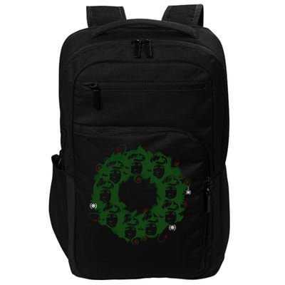 Christmas A Wreath A Franklin Funny Marry Christmas Santa Claus Gives Gifts Impact Tech Backpack