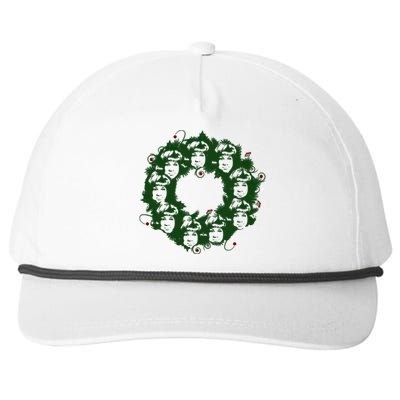 Christmas A Wreath A Franklin Funny Marry Christmas Santa Claus Gives Gifts Snapback Five-Panel Rope Hat