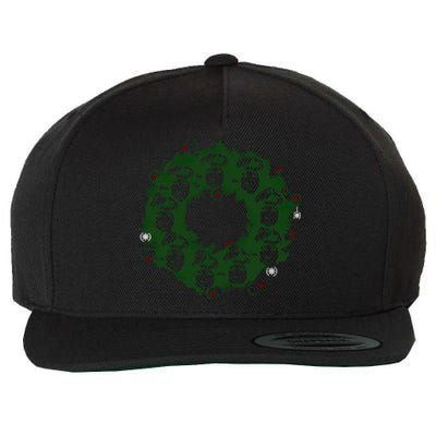 Christmas A Wreath A Franklin Funny Marry Christmas Santa Claus Gives Gifts Wool Snapback Cap