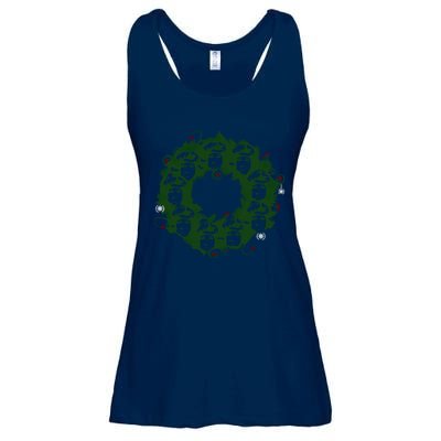 Christmas A Wreath A Franklin Funny Marry Christmas Santa Claus Gives Gifts Ladies Essential Flowy Tank