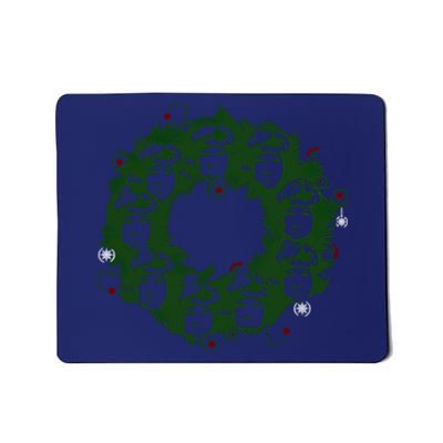 Christmas A Wreath A Franklin Funny Marry Christmas Santa Claus Gives Gifts Mousepad