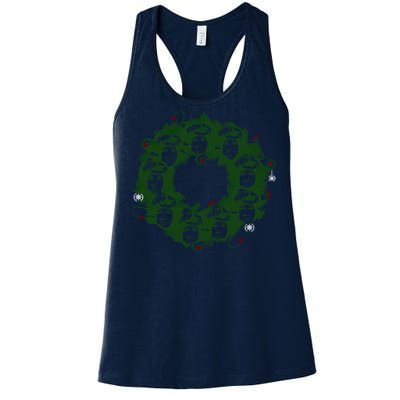 Christmas A Wreath A Franklin Funny Marry Christmas Santa Claus Gives Gifts Women's Racerback Tank