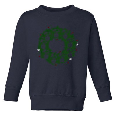 Christmas A Wreath A Franklin Funny Marry Christmas Santa Claus Gives Gifts Toddler Sweatshirt