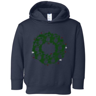 Christmas A Wreath A Franklin Funny Marry Christmas Santa Claus Gives Gifts Toddler Hoodie