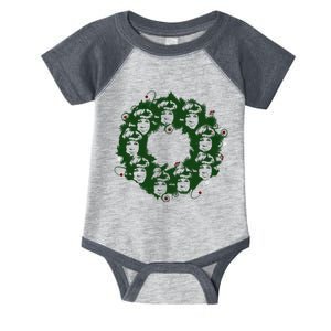 Christmas A Wreath A Franklin Funny Marry Christmas Santa Claus Gives Gifts Infant Baby Jersey Bodysuit