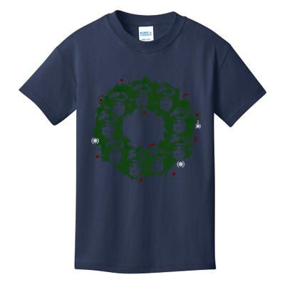 Christmas A Wreath A Franklin Funny Marry Christmas Santa Claus Gives Gifts Kids T-Shirt