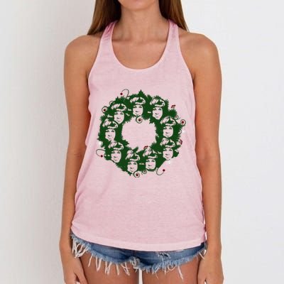 Christmas A Wreath A Franklin Funny Marry Christmas Santa Claus Gives Gifts Women's Knotted Racerback Tank