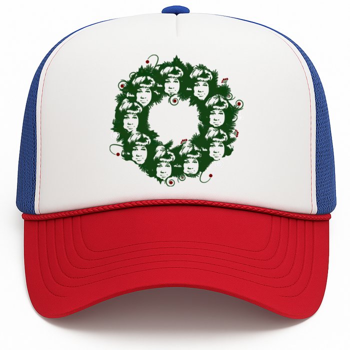 Christmas A Wreath A Franklin Funny Marry Christmas Santa Claus Gives Gifts Trucker Hat