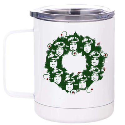 Christmas A Wreath A Franklin Funny Marry Christmas Santa Claus Gives Gifts 12 oz Stainless Steel Tumbler Cup