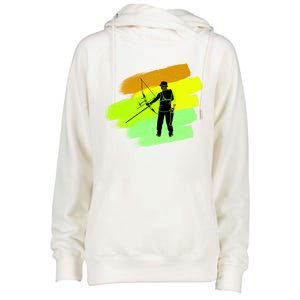 Cool Archer With Bow Rchery Fans And Bows Sport Lovers Gift Womens Funnel Neck Pullover Hood