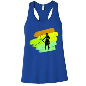 Cool Archer With Bow Rchery Fans And Bows Sport Lovers Gift Women's Racerback Tank