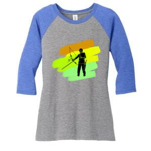 Cool Archer With Bow Rchery Fans And Bows Sport Lovers Gift Women's Tri-Blend 3/4-Sleeve Raglan Shirt