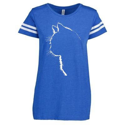 Cat Apparel Women With Cat Illustration Enza Ladies Jersey Football T-Shirt