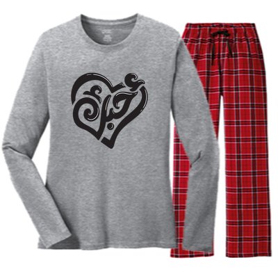 Cool Arabic Writing Love You Women's Long Sleeve Flannel Pajama Set 