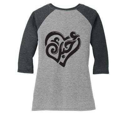 Cool Arabic Writing Love You Women's Tri-Blend 3/4-Sleeve Raglan Shirt