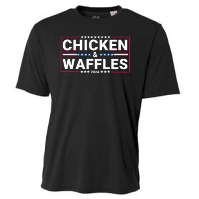 Chicken And Waffles 2024 Political Election Food Junkie Funny Food Lover Cooling Performance Crew T-Shirt