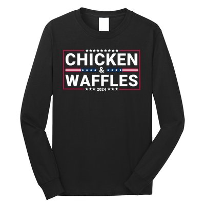 Chicken And Waffles 2024 Political Election Food Junkie Funny Food Lover Long Sleeve Shirt