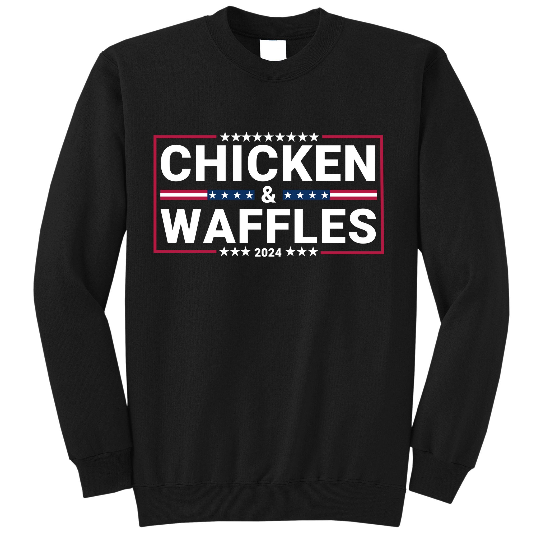Chicken And Waffles 2024 Political Election Food Junkie Funny Food Lover Sweatshirt